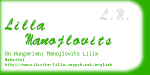 lilla manojlovits business card